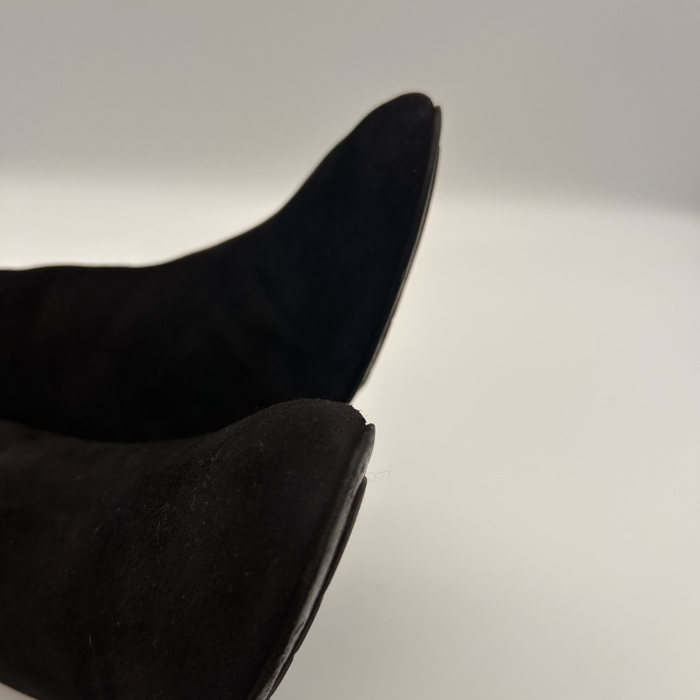CHANEL Black Suede CC Calfskin Short Boots Made in Italy Size 38 Box Dustbags - Picture 7 of 15